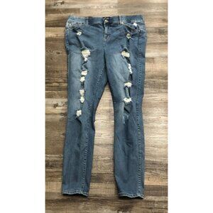 Torrid Feel the Fit Bombshell Skinny Womens Size 20XT Distressed Blue Jeans